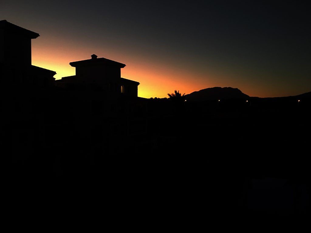 Sunset view from the main balcony